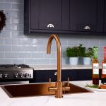 flöde Hammerfest | Dual Lever Kitchen Sink Mixer Tap with Swivel Spout | Brushed Copper Finish